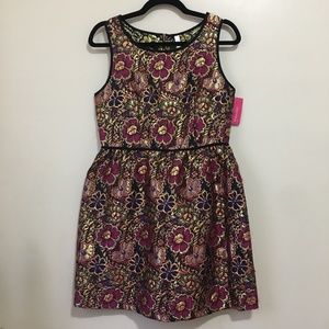 XHILARATION metallic floral embroidered dress AL20